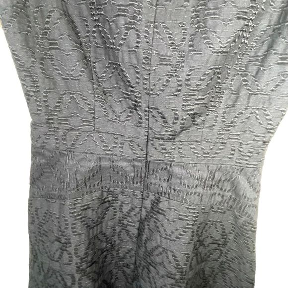 J Crew Dress 4 Textured Eyelet‎ Jacquard Dress Black C9228 Fit And Flare Career - Picture 7 of 16